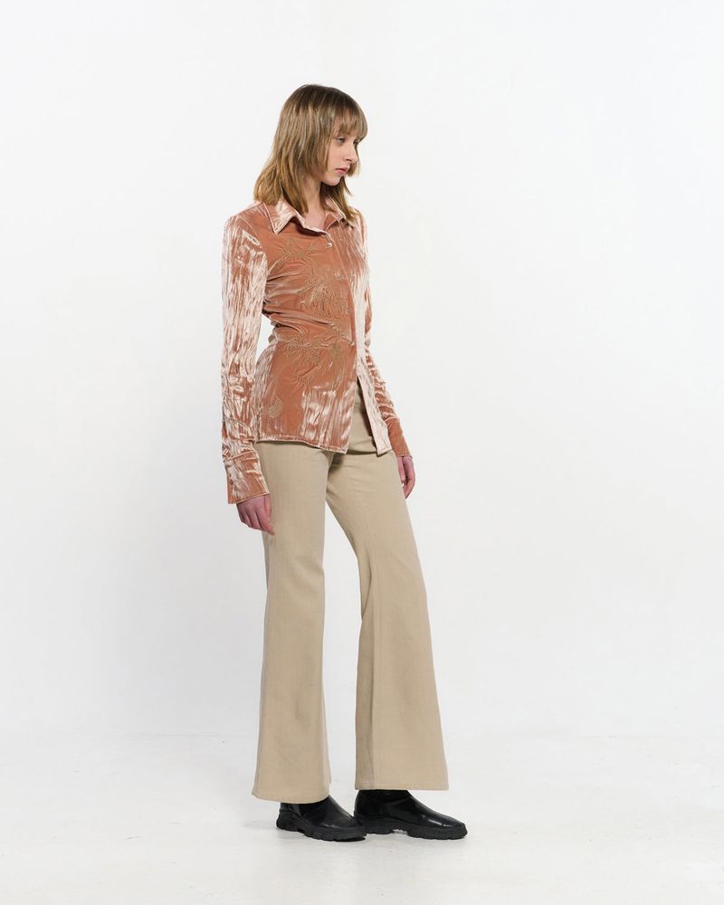 Stripe Bootcut Pants _ BEIGE