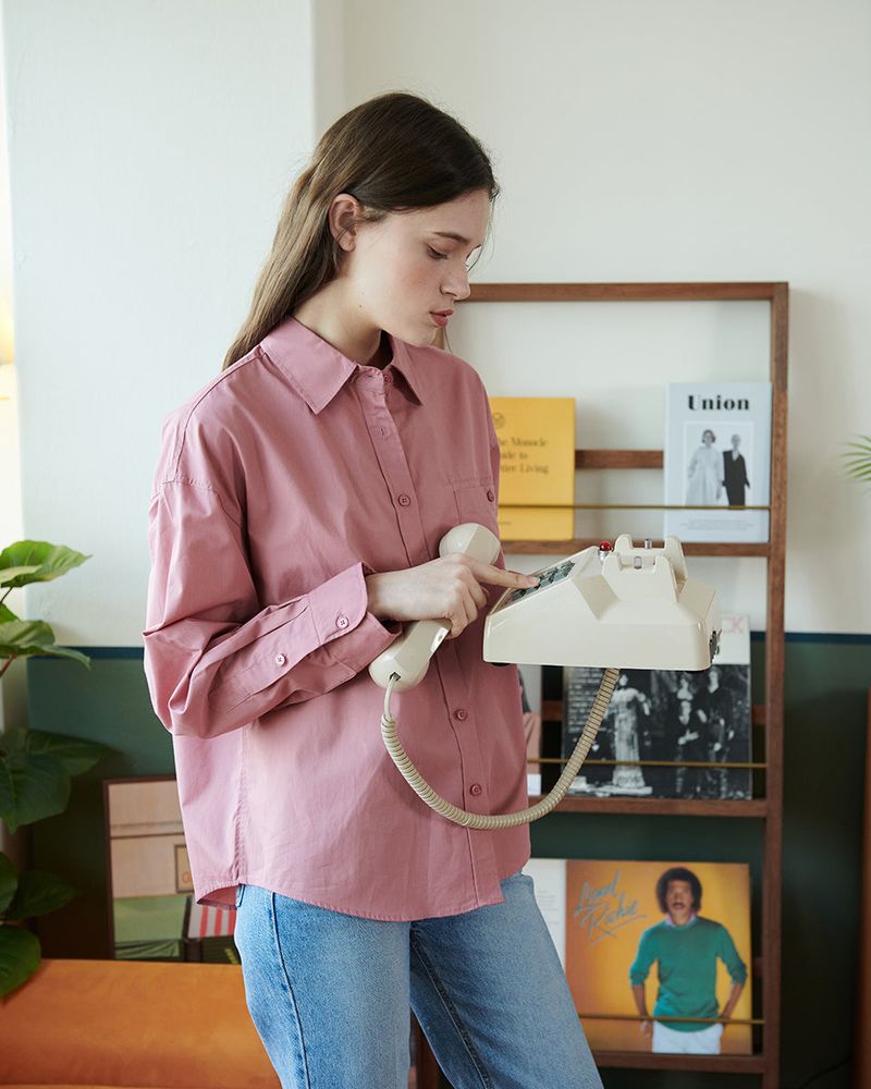 LOGO POPLIN SHIRT [PINK]