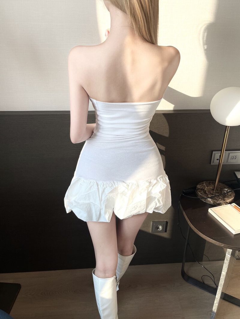 1214. パンプキンチューブトップミニワンピース(2カラー)