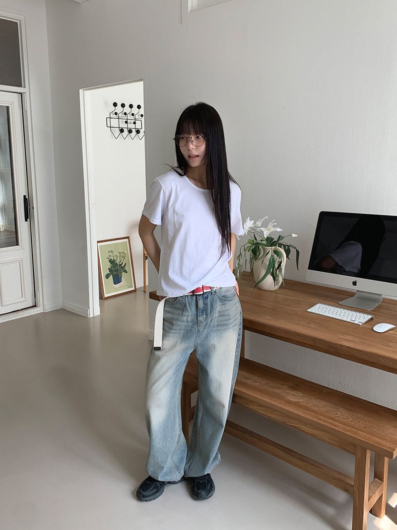 SILKET U-NECK TEE (3C)