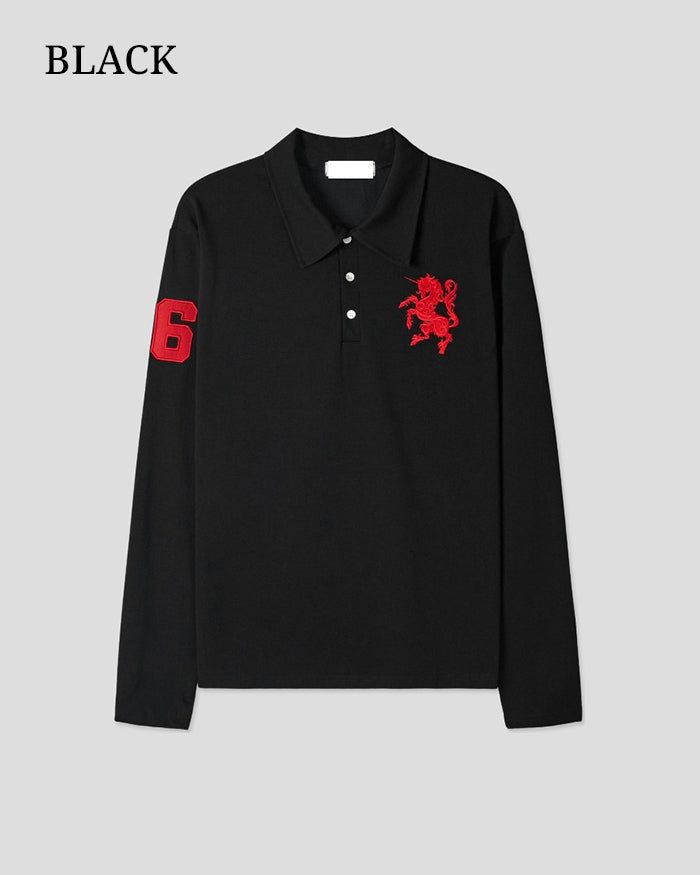 (UNISEX) Horse PK Collar Long Sleeve