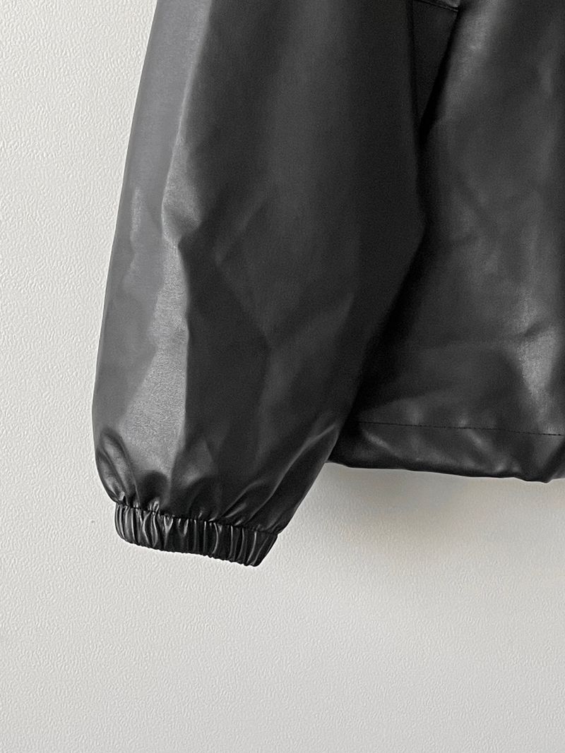 Simple leather string jacket