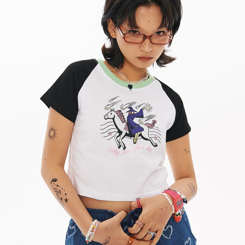WITCH Raglan Crop T-shirt [2Color]