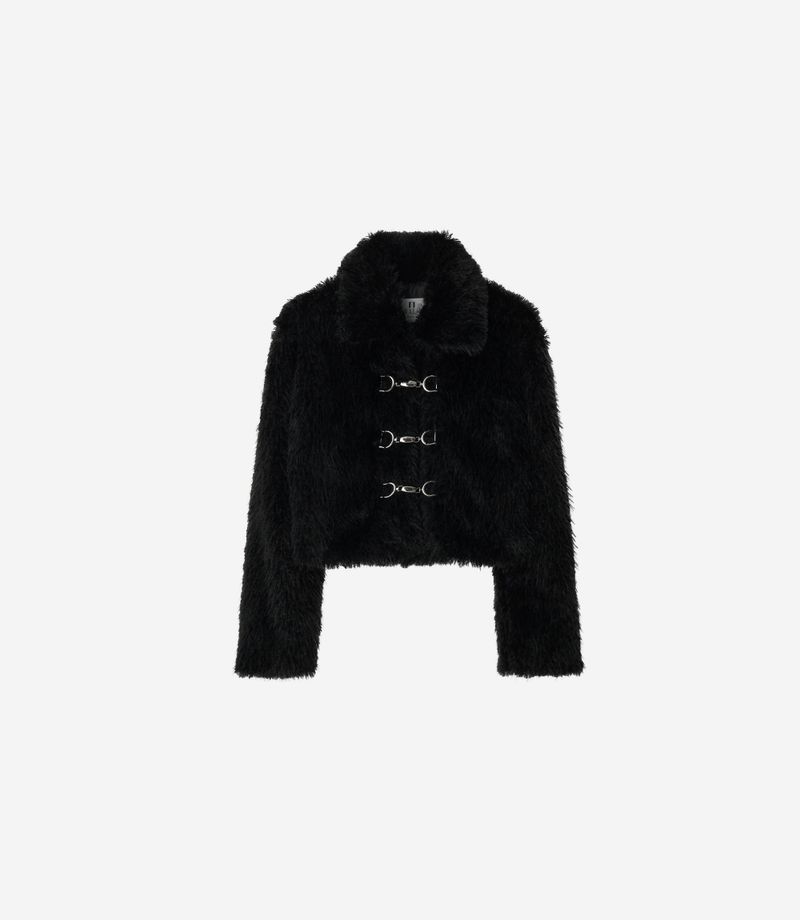 Rabbit Hook Crop Fur Jacket