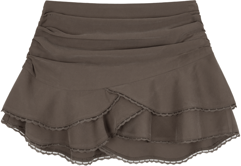 Tulip drape skirt, Brown