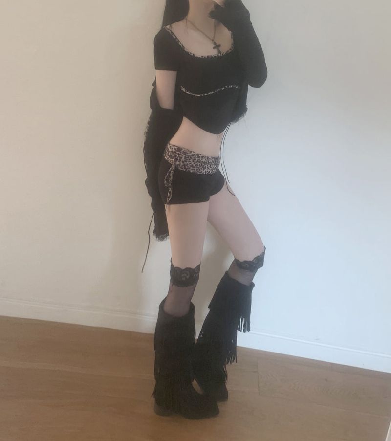 Shibuya y2k Leopard Two-Piece
