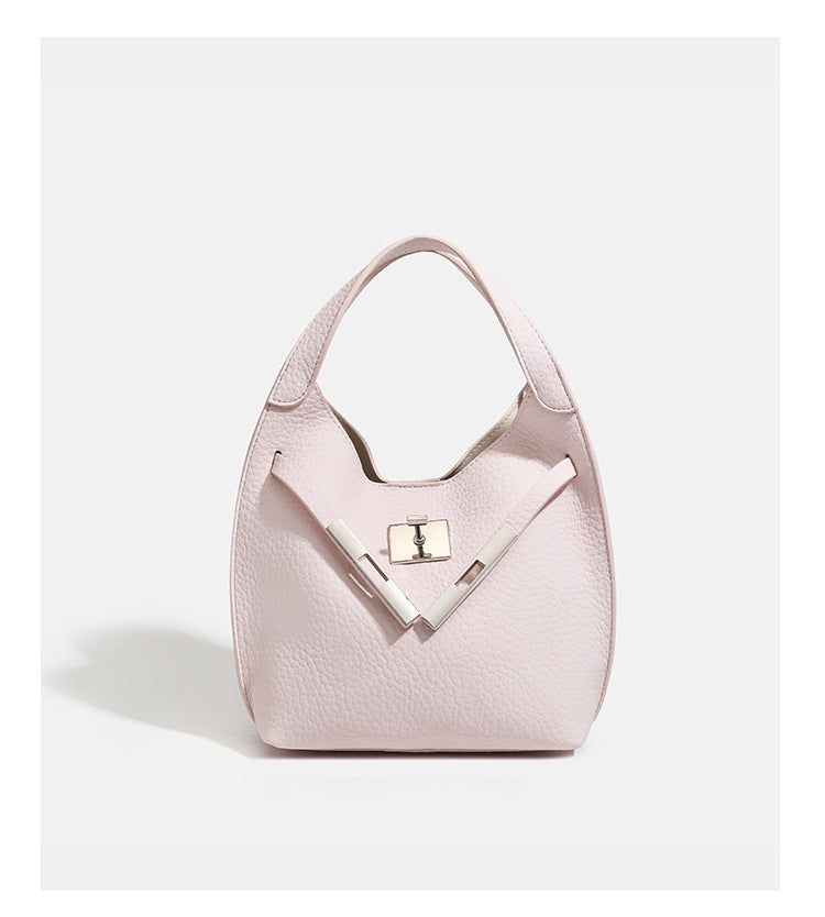 X Buckle Soft Leather Hobo Bag