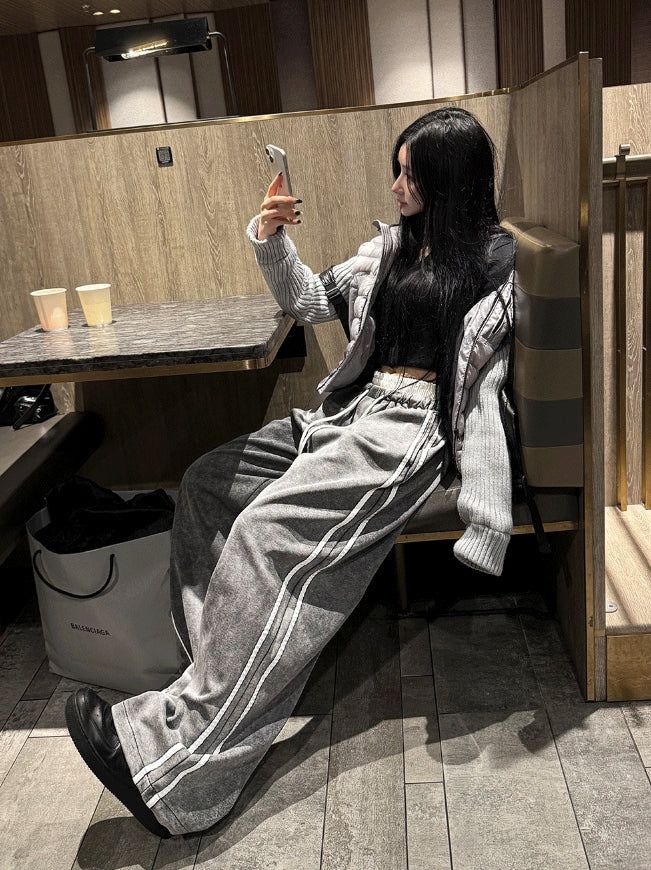 Low Washing Unbalanced Sagging Pants