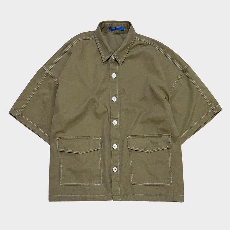 bio jacquard pocket shirts_beige