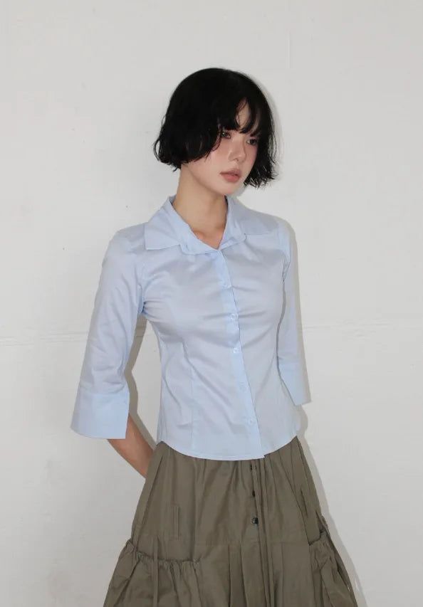 CURVE LINE SLIM SHIRT