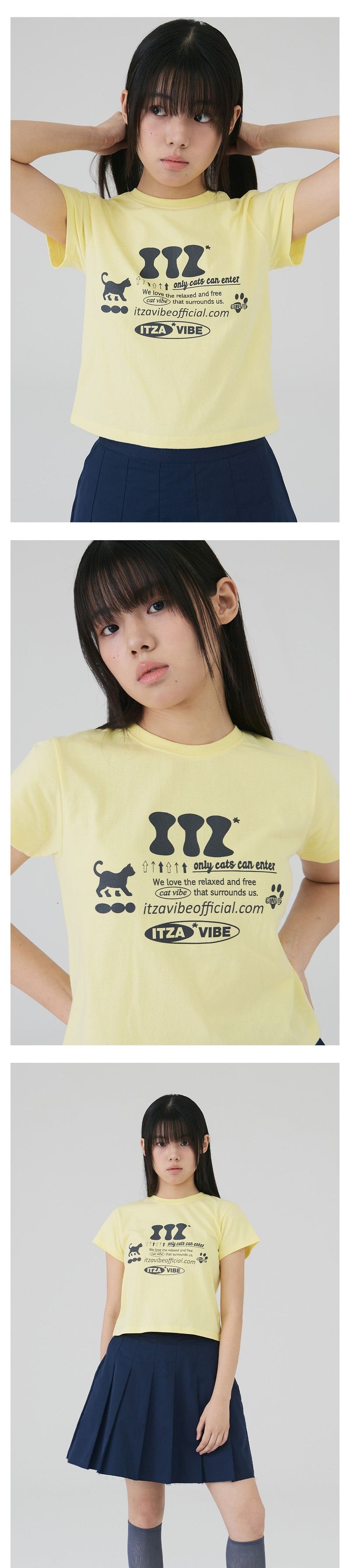 ITZ OFFICIAL LOGO CROP T SHIRT - YELLOW