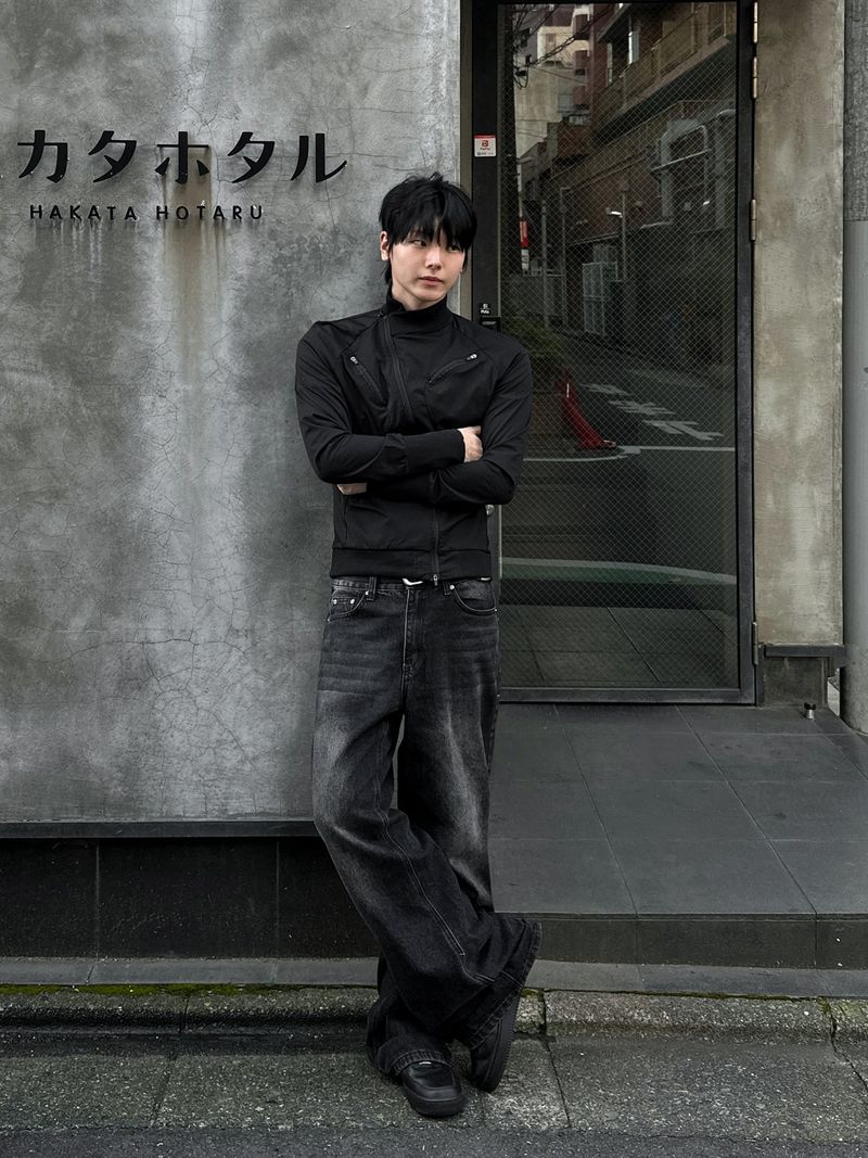 ZED DIAGONAL HIGH-NECK SLIM ZIP-UP