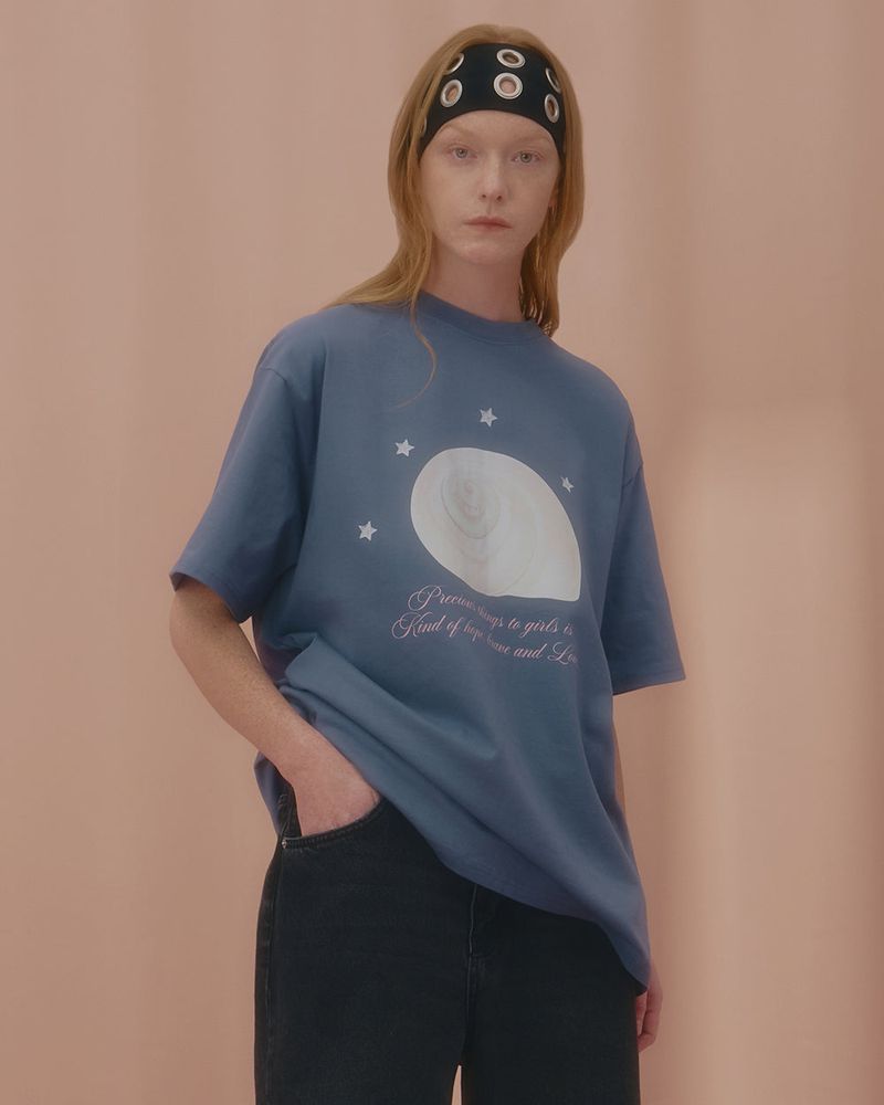 CHARMING SHELL TSHIRT-BLUE