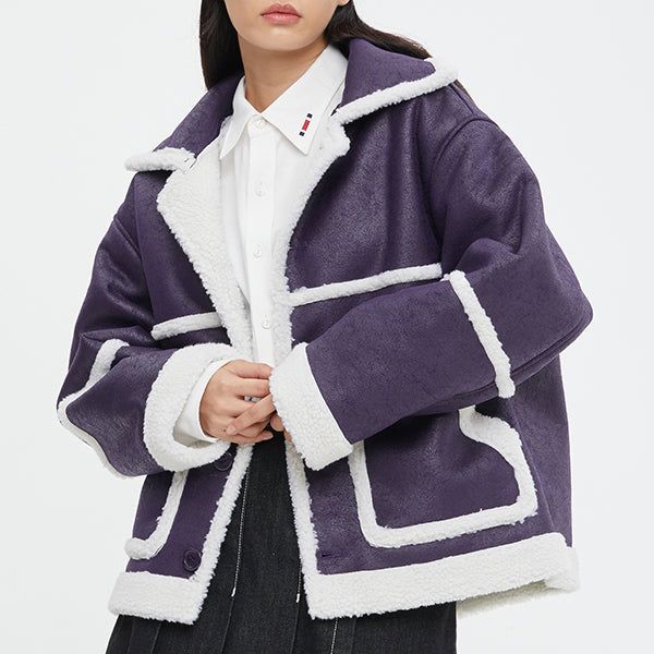 ROMANTIC CROWN（ロマンティッククラウン）の「MINIMAL MOUTON JACKET_PURPLE（Jackets/Outerwear）」