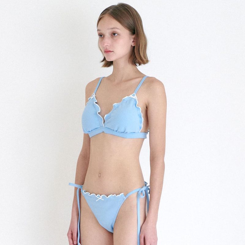  FRILL LACE BIKINI SET / SKY BLUE