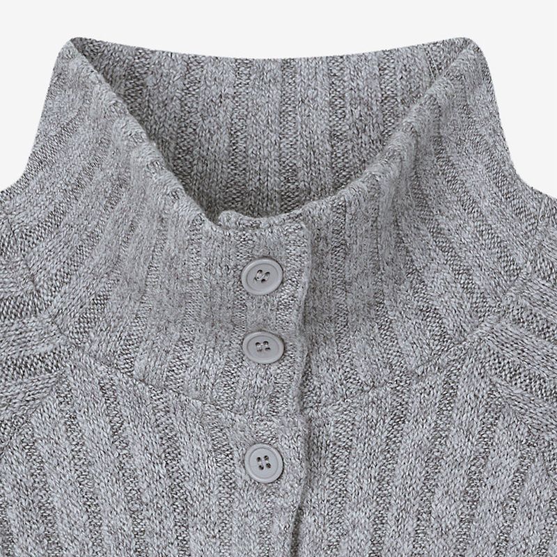 High-Neck Cardigan Grey