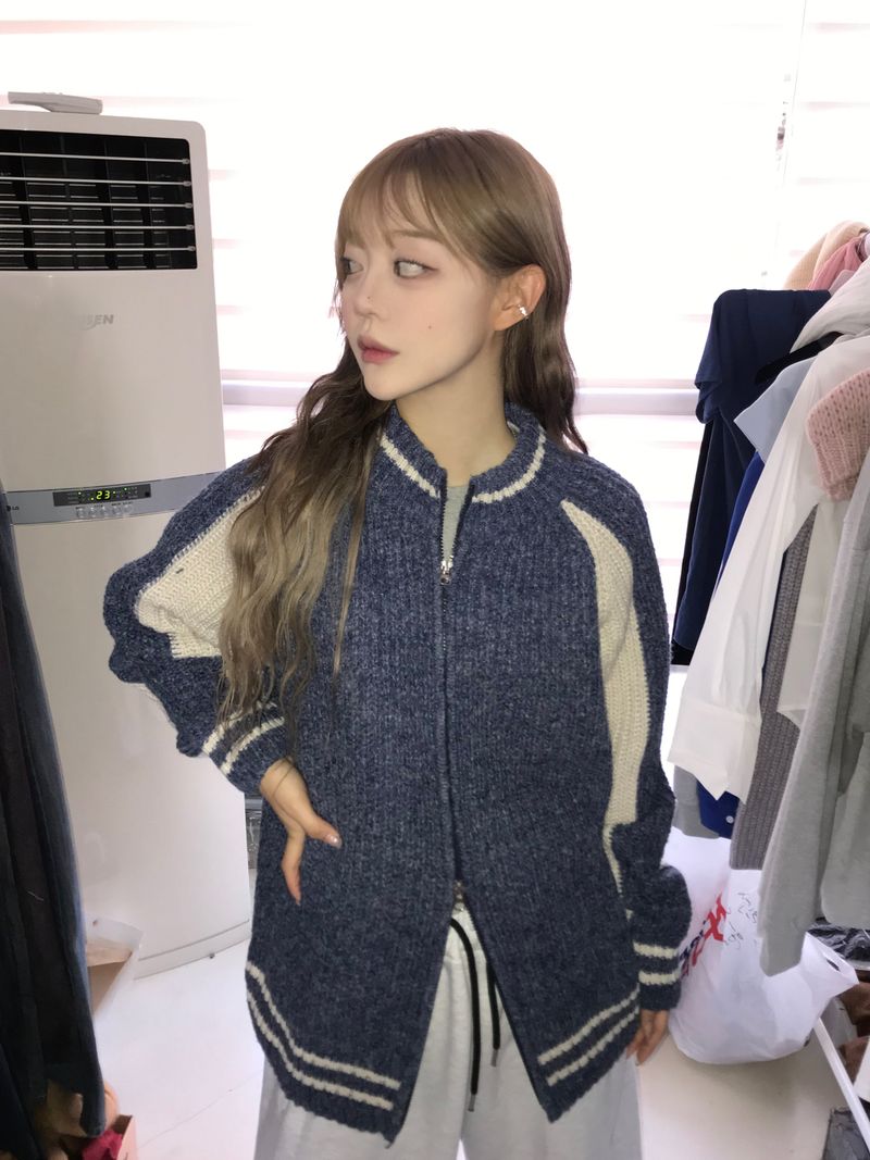 Harper two way knit zip up
