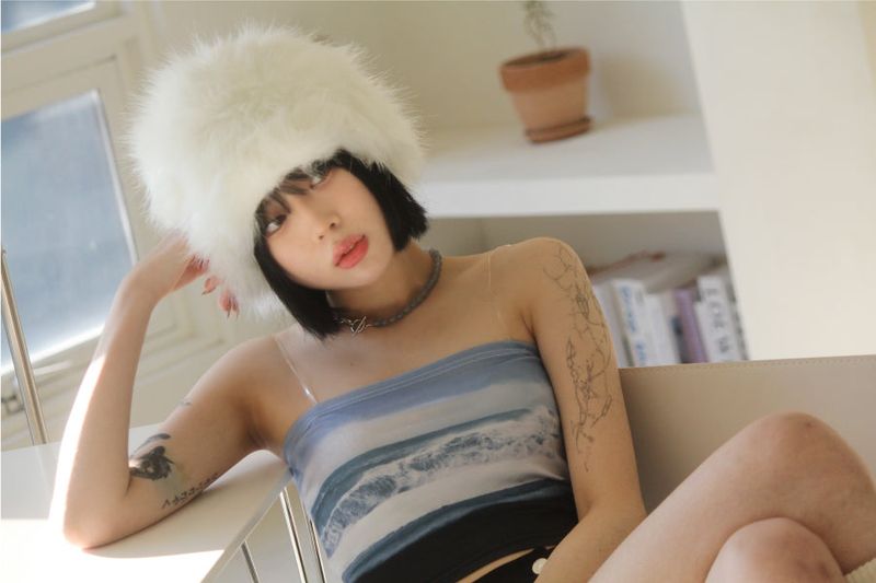 Shafka fur hat_ white