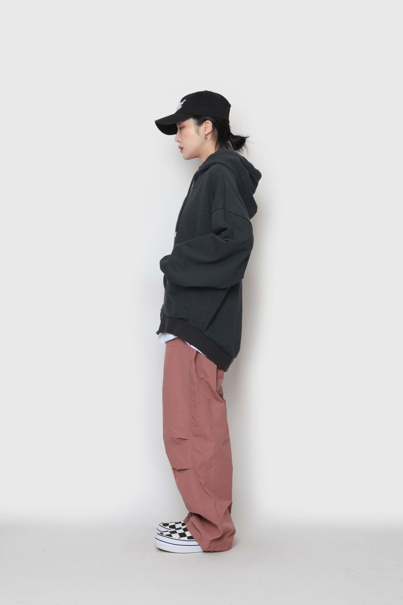junk two-way zip-up hoodie