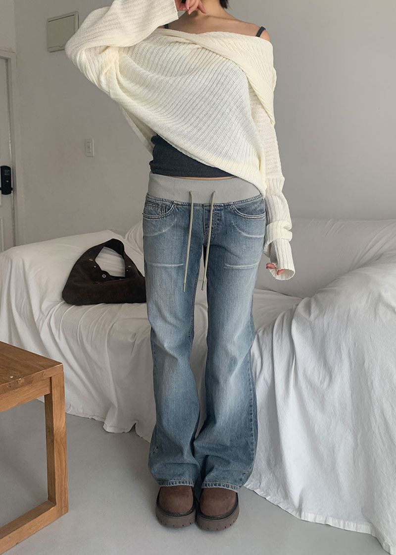 WASHING BANDING FLARE DENIM