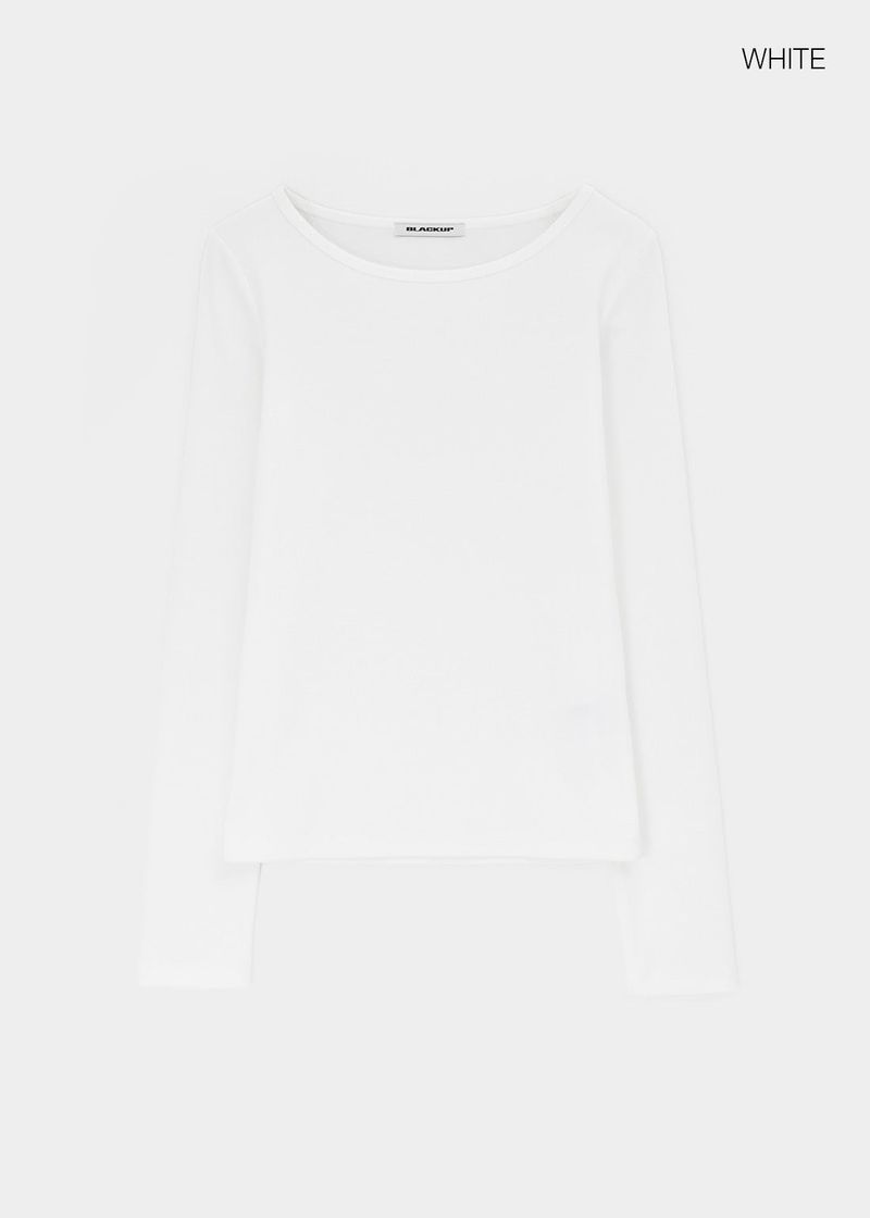 [B-BASIC] Ribbed Round Neck Long Sleeve Tee (2 SIZE)