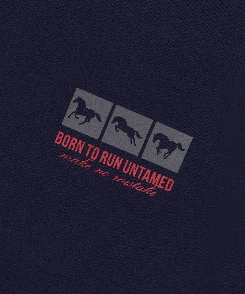 horse box cropped T-shirt - Navy
