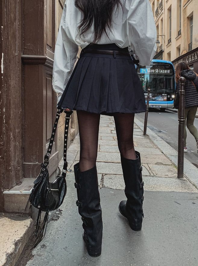 Temp pleated miniskirt (+Belt set)