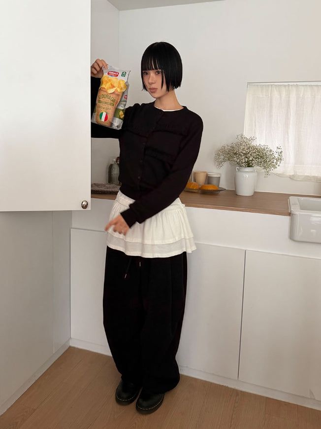 (Brushed) FRILL STRAP LONGSLEEVE