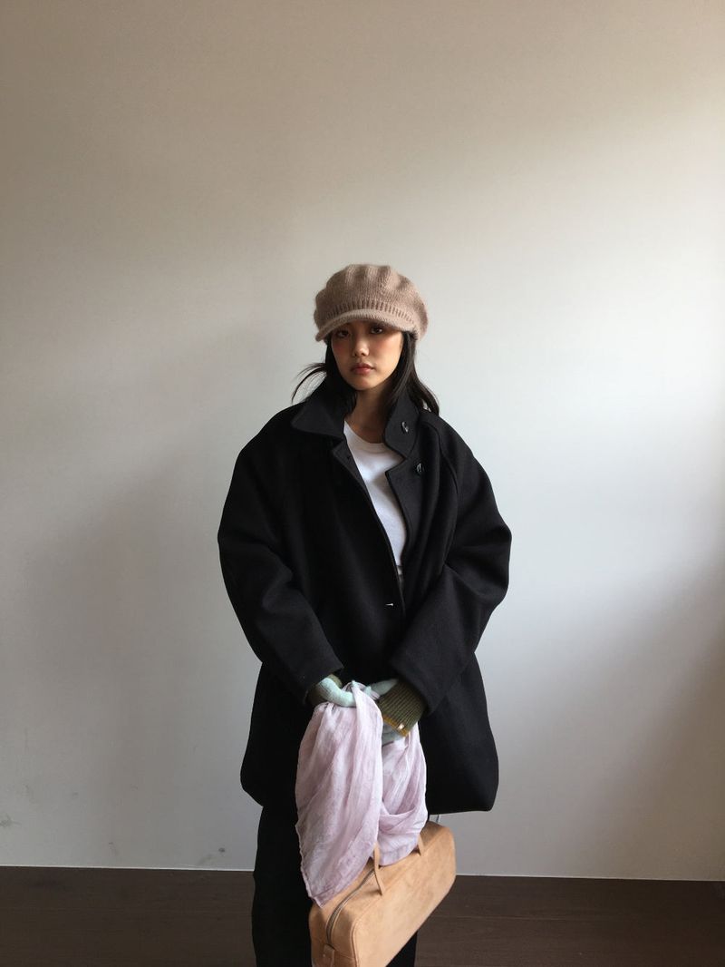 Classic High Neck Half Coat (2 Colors)