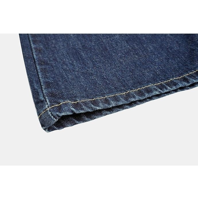 Deep Indigo Washing Semi Wide Denim Pants