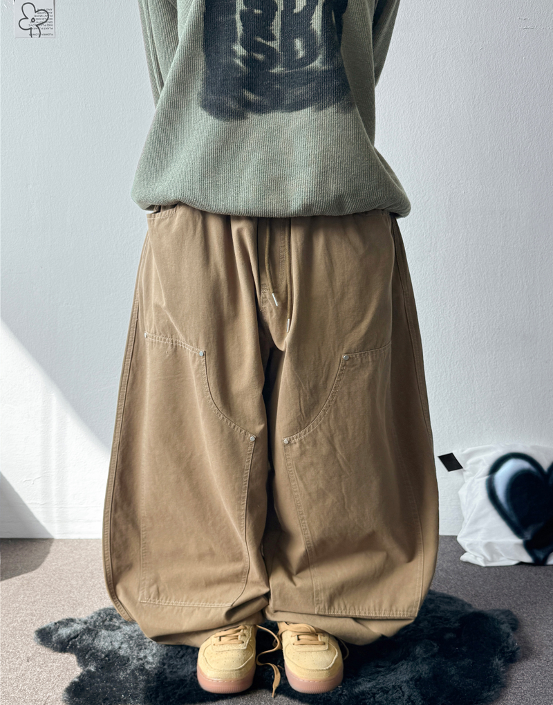 Beaudy Balloon Rivet Cotton Long Pants 4 Colors