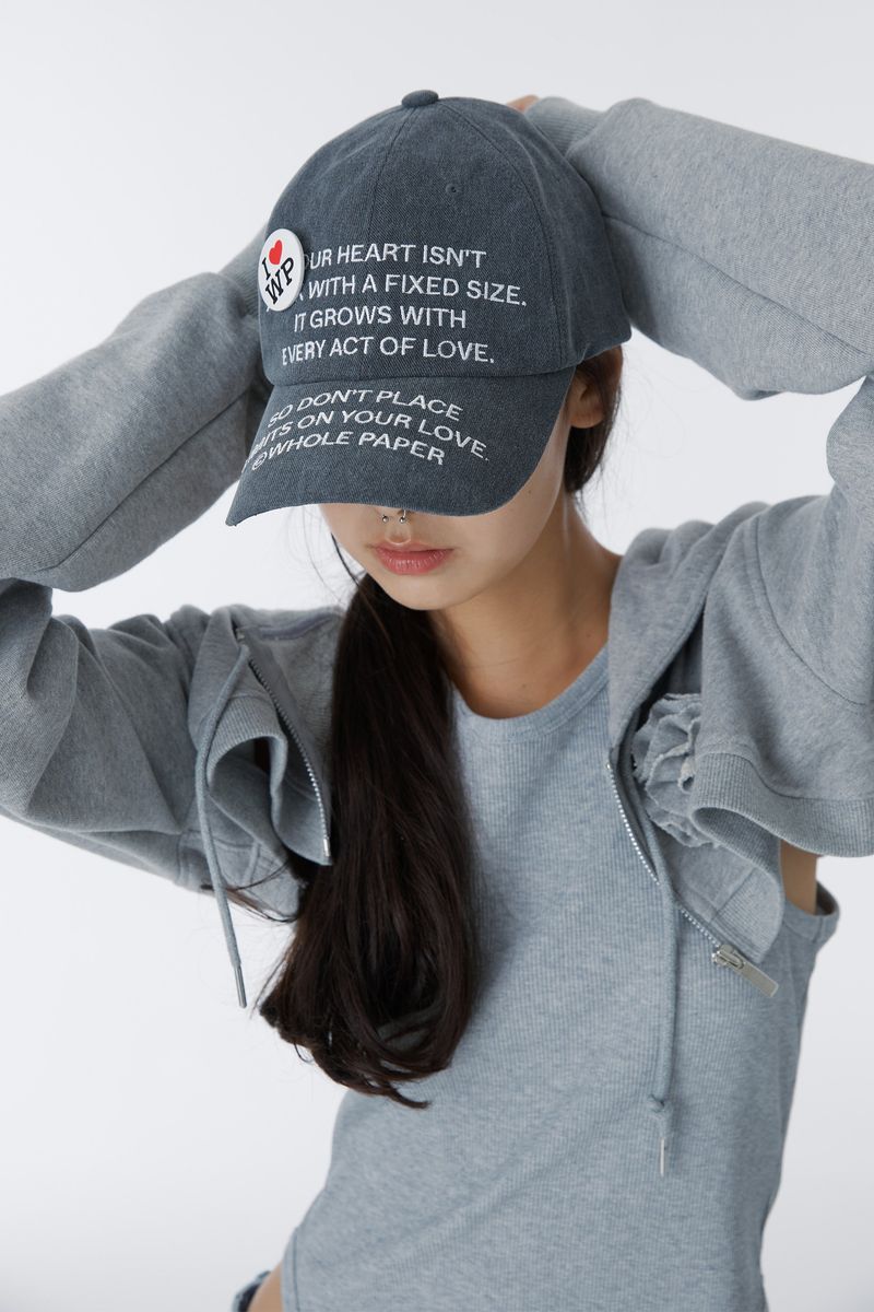 TEXT BALL CAP (CHARCOAL)