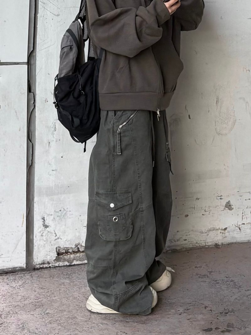 cation zipper wide pants