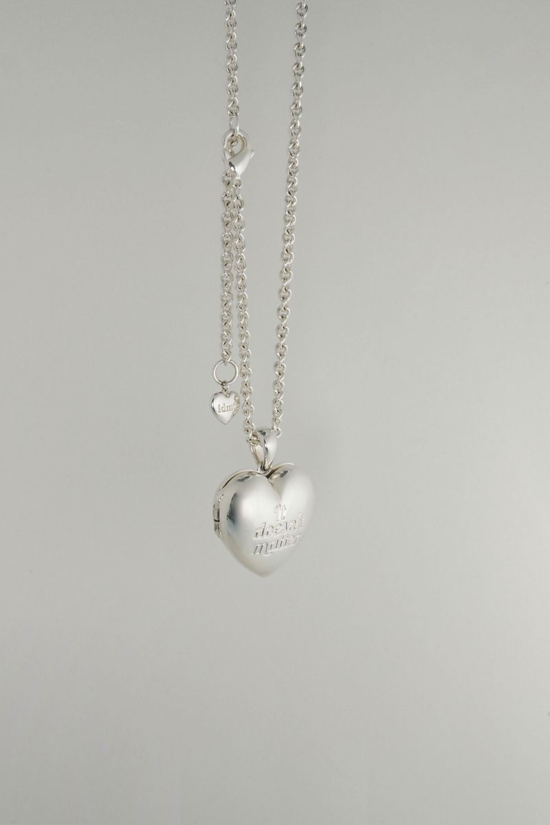 Memory heart locket necklace (Silver)