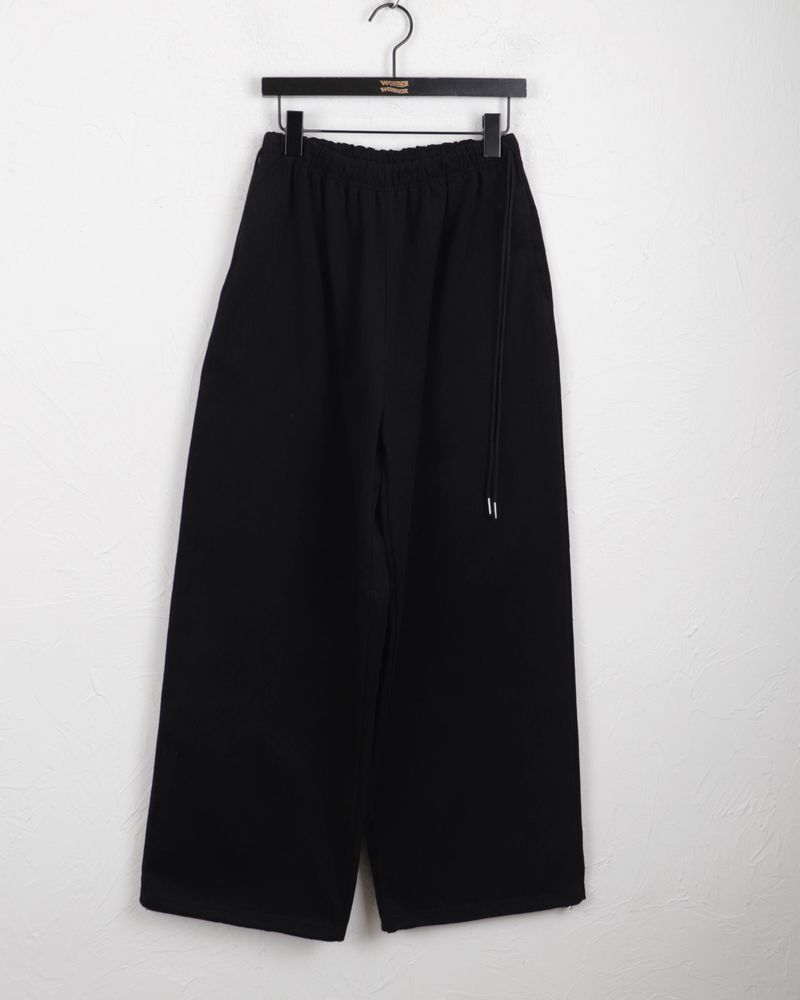Sunt side ribbon string cotton banding long wide pants