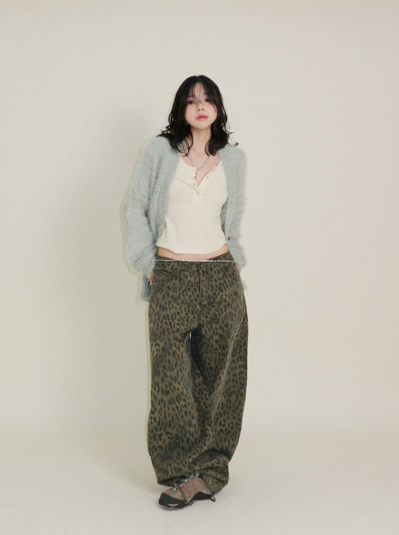 (Leopard Item) Kiya leopard printed balloon-fit wide pants