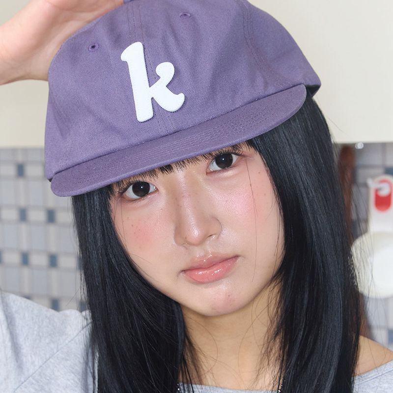kロゴアップリケキャップ パープル