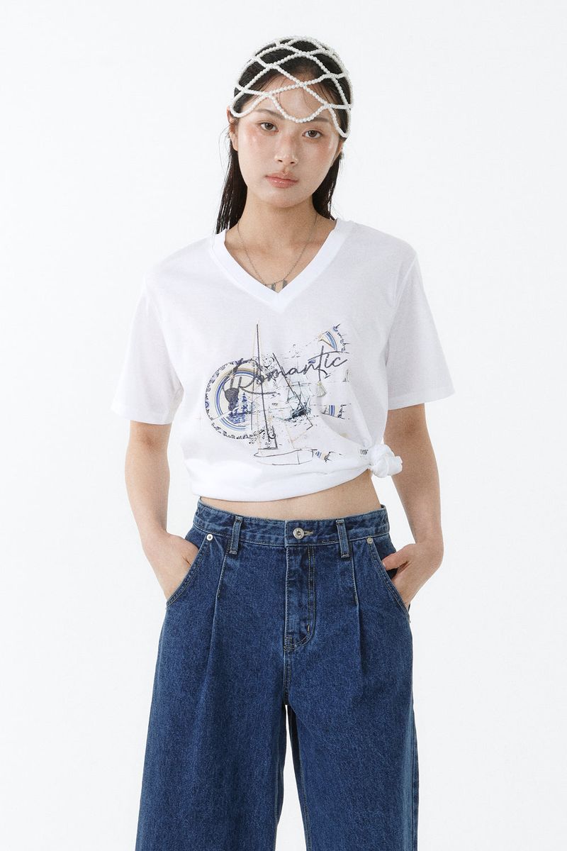 GALAXY V-NECK T-SHIRT_WHITE