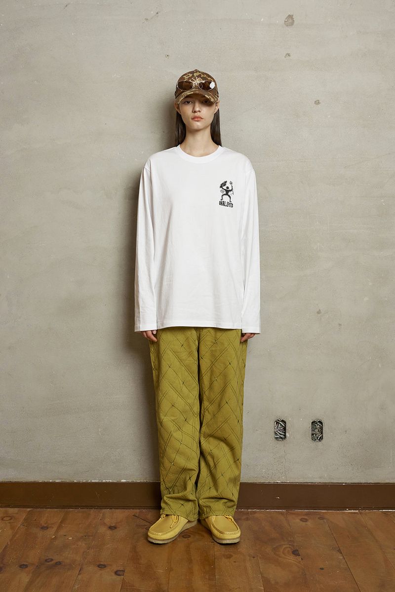 ARGYLE EMBROIDERED PANTS