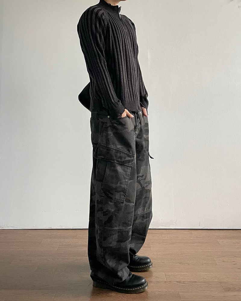 Frame Damage Knit Zip-up
