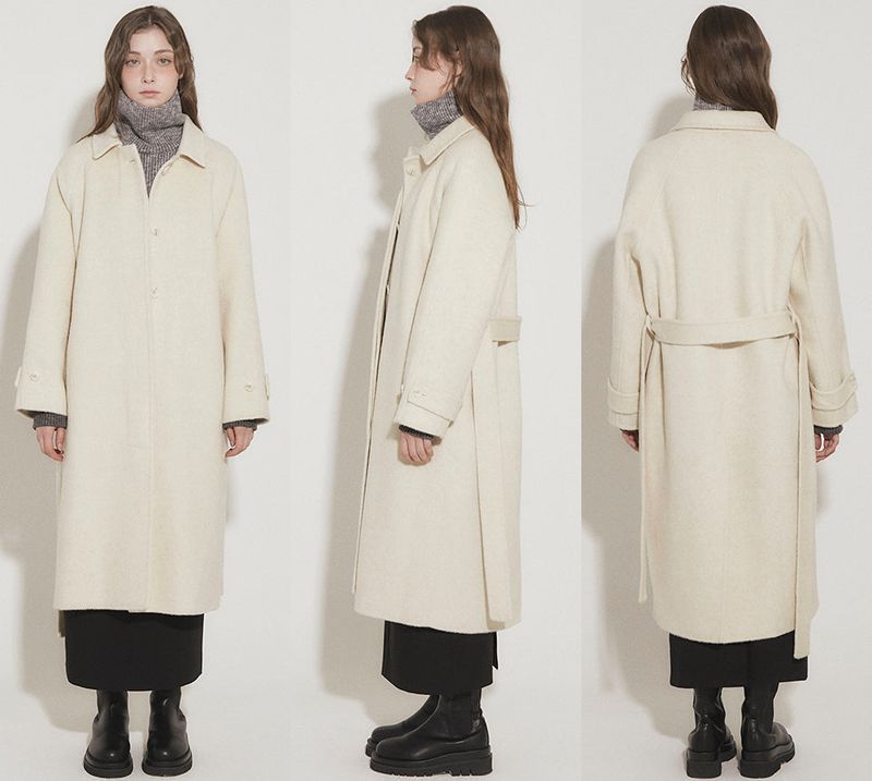 WOOL BALMACAAN COAT [IVORY]