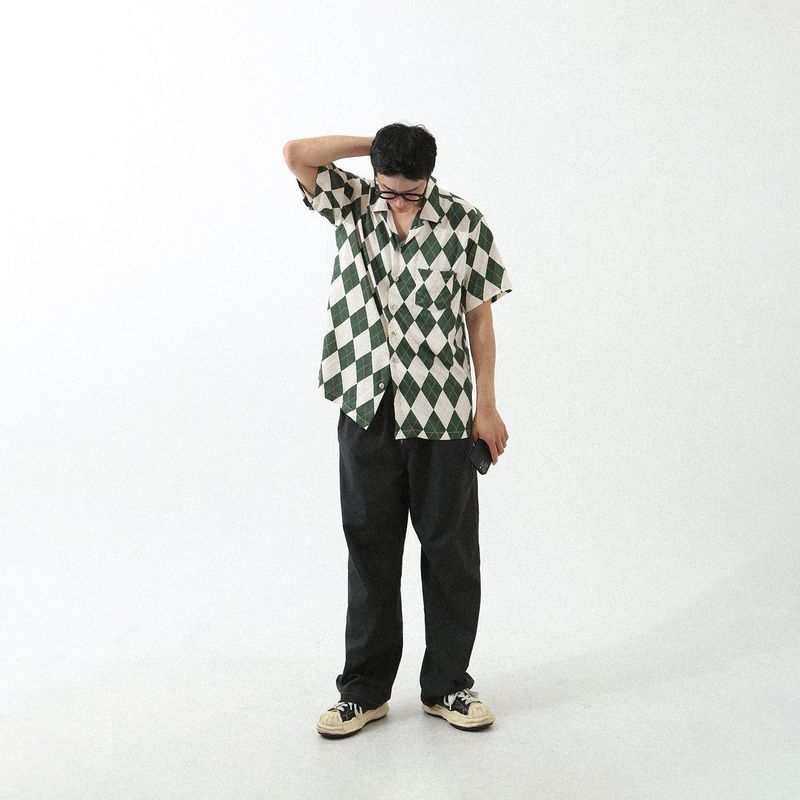 ARGYLE FUNK HALF SHIRTS GREEN