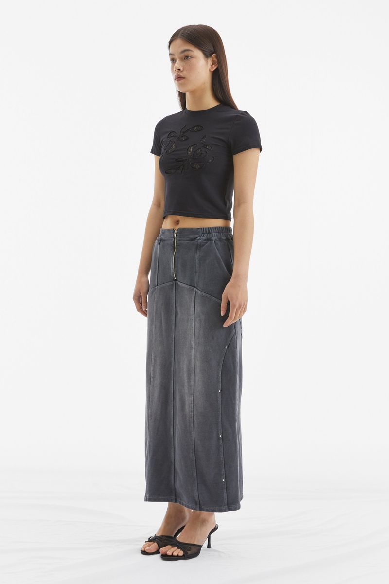 ROSE LACE CROP TOP /  BLACK