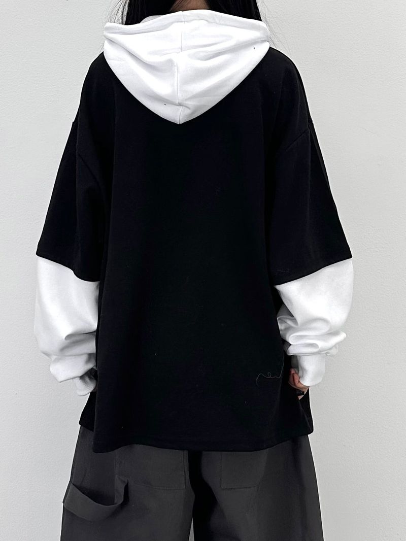 crying layered hoodie