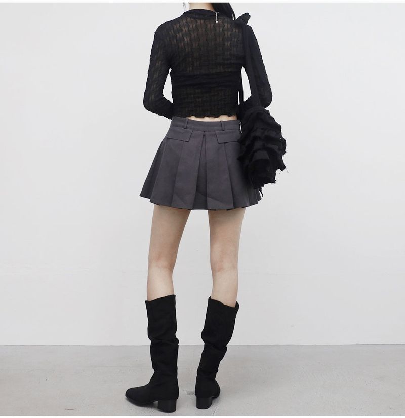 Nero pocket pleats skirt