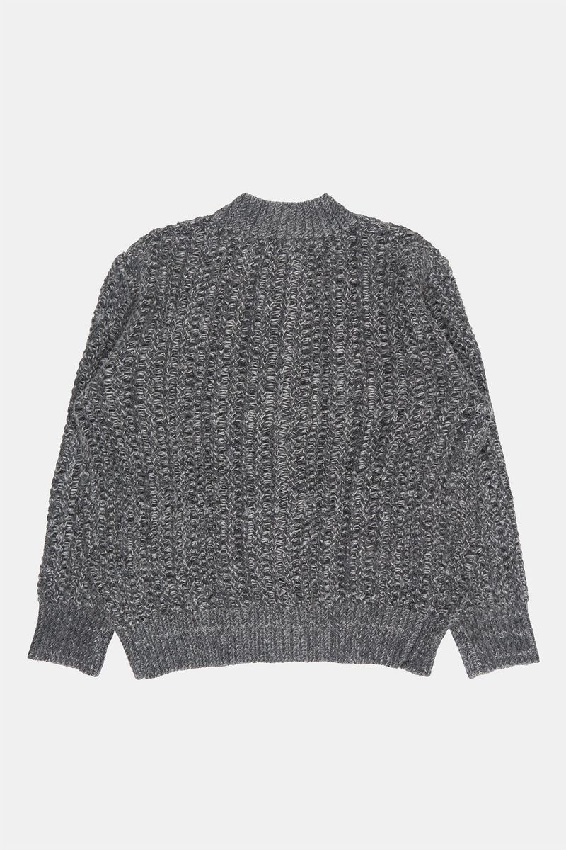 Maya round-neck wool brush cardigan