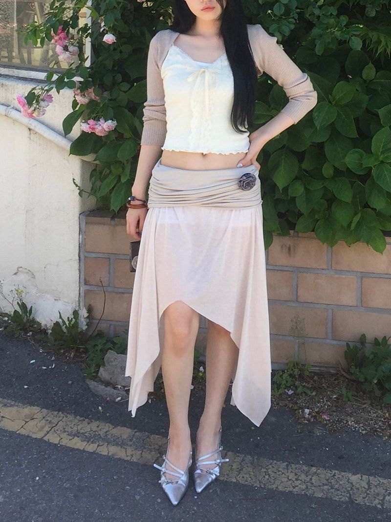 Angel Drape Unbal Long Skirt