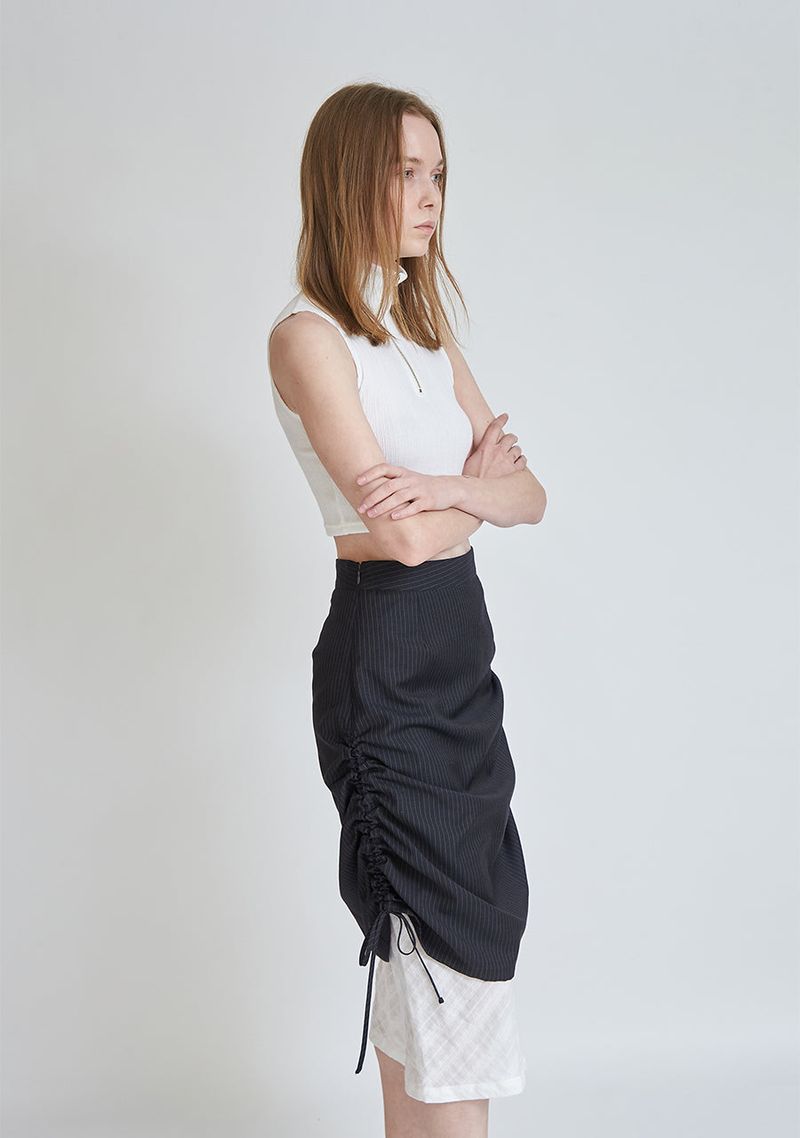 SHIRRING LAYERD LONG SKIRT