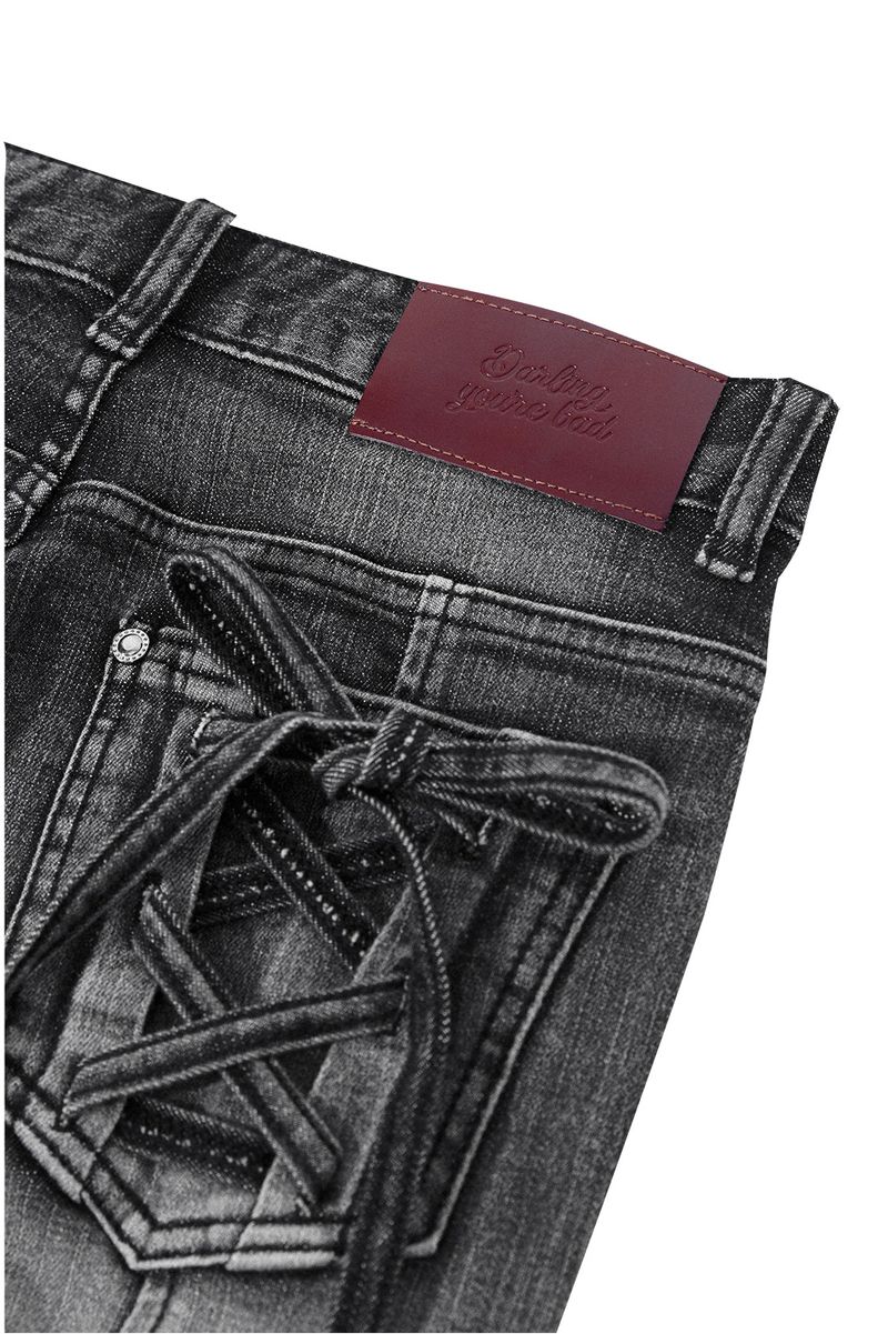 ROSE BOOTS CUT DENIM # BLACK