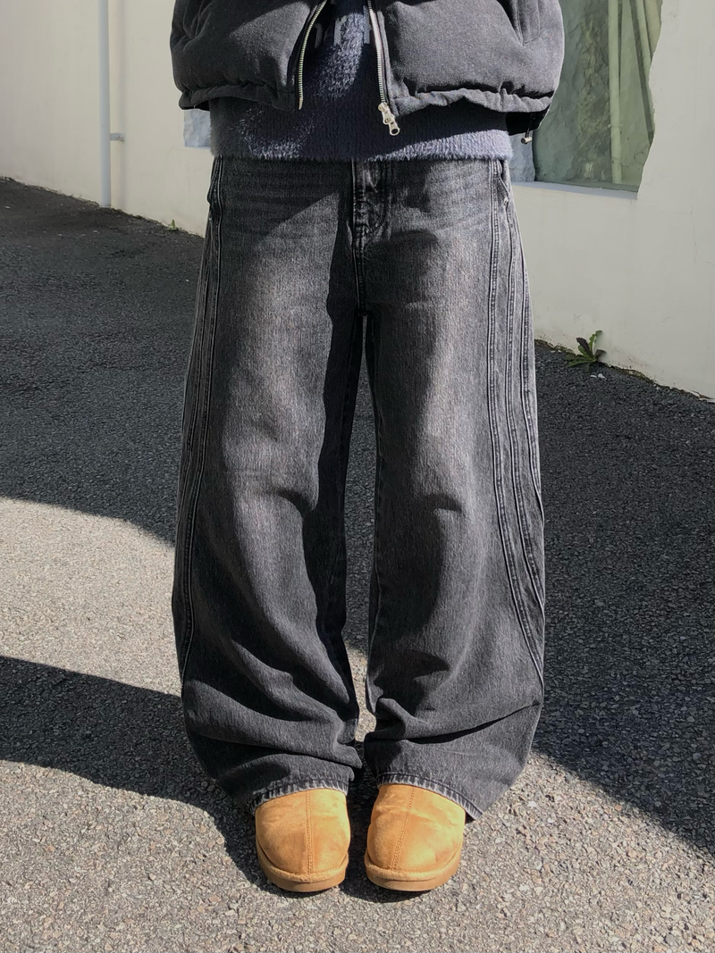 Three-Track Denim Pants S, M, L (2 colors)